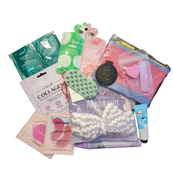 ipsy Other - Self Care Bundle Purple Bow Spa Band Skincare Hair Makeup Bag Set